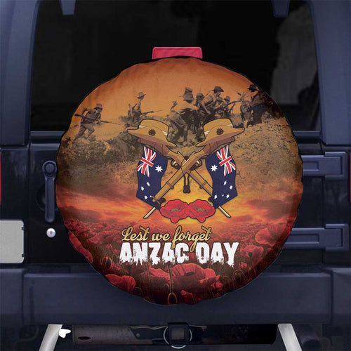 ANZAC Day Lest We Forget Spare Tire Cover Australian Veterans Remembrance Tribute