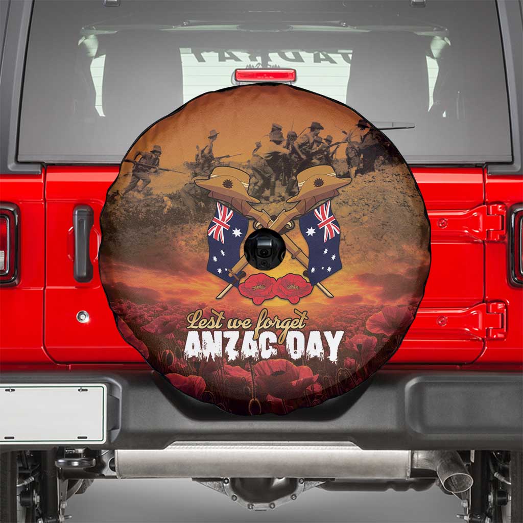ANZAC Day Lest We Forget Spare Tire Cover Australian Veterans Remembrance Tribute