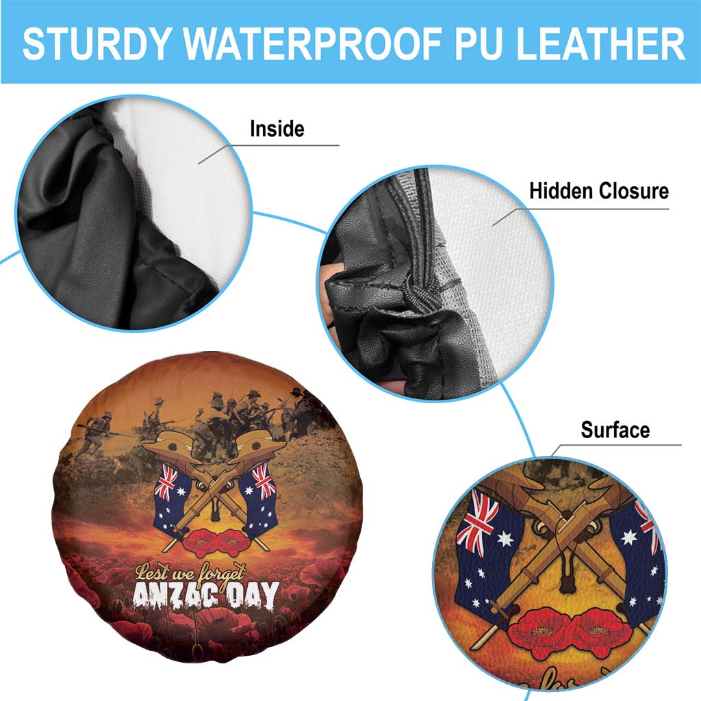 ANZAC Day Lest We Forget Spare Tire Cover Australian Veterans Remembrance Tribute