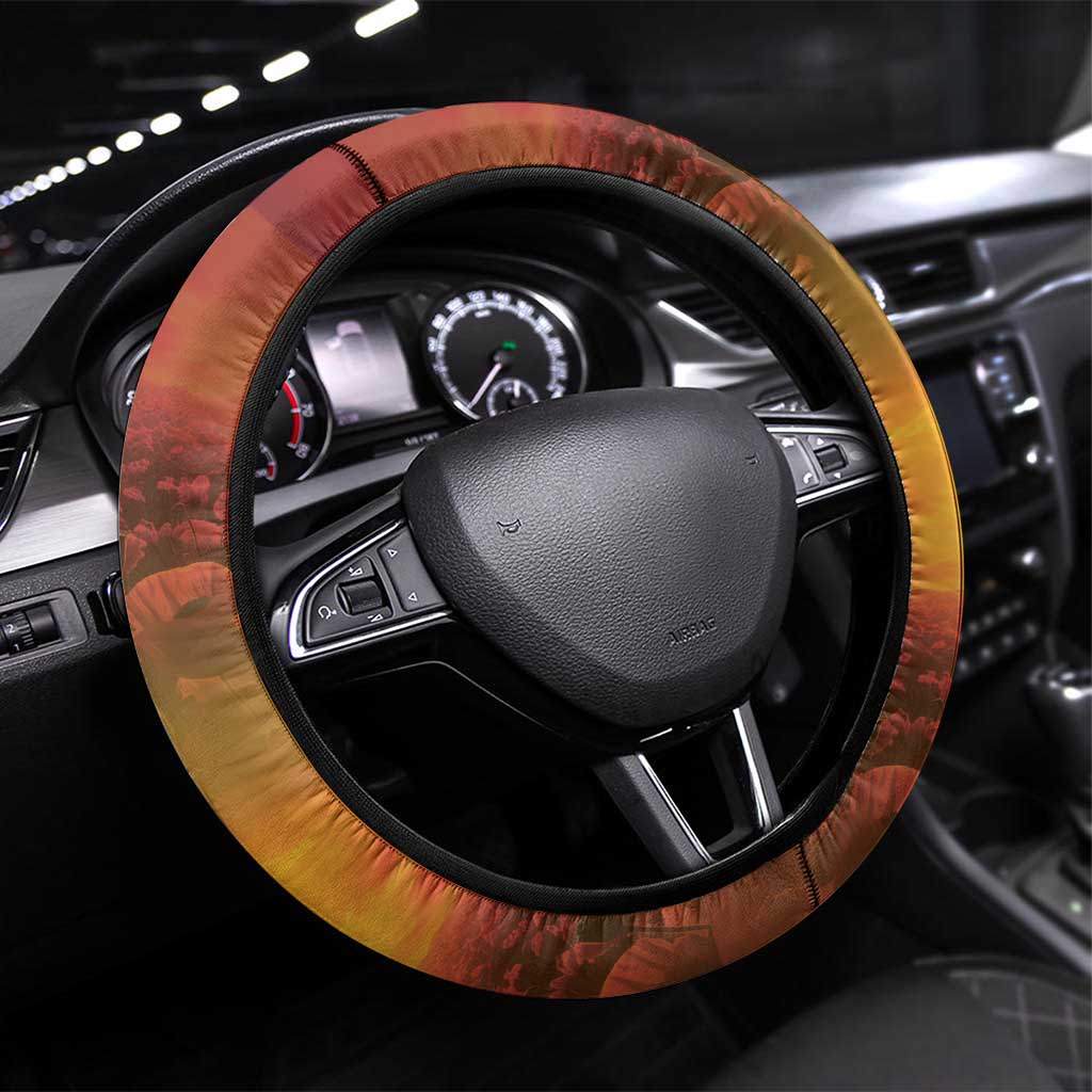 ANZAC Day Lest We Forget Steering Wheel Cover Australian Veterans Remembrance Tribute