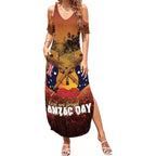 ANZAC Day Lest We Forget Summer Maxi Dress Australian Veterans Remembrance Tribute