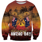 ANZAC Day Lest We Forget Sweatshirt Australian Veterans Remembrance Tribute
