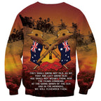 ANZAC Day Lest We Forget Sweatshirt Australian Veterans Remembrance Tribute