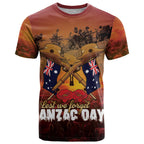 ANZAC Day Lest We Forget T Shirt Australian Veterans Remembrance Tribute