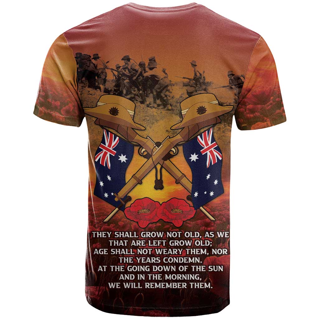 ANZAC Day Lest We Forget T Shirt Australian Veterans Remembrance Tribute