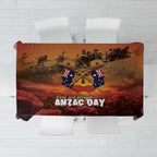 ANZAC Day Lest We Forget Tablecloth Australian Veterans Remembrance Tribute