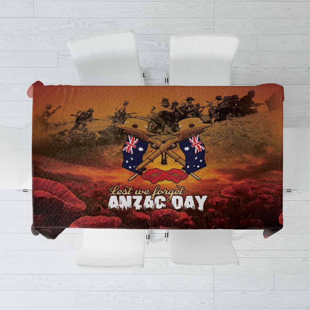ANZAC Day Lest We Forget Tablecloth Australian Veterans Remembrance Tribute