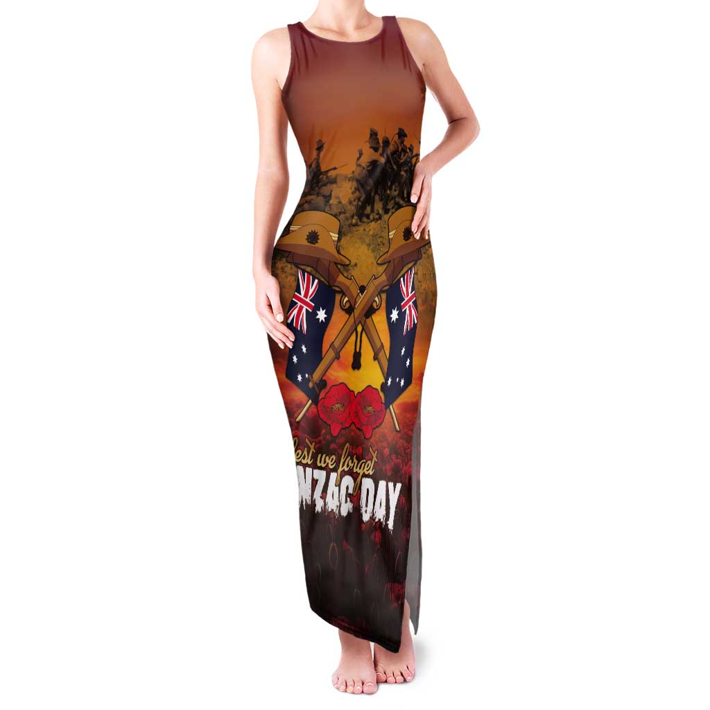ANZAC Day Lest We Forget Tank Maxi Dress Australian Veterans Remembrance Tribute