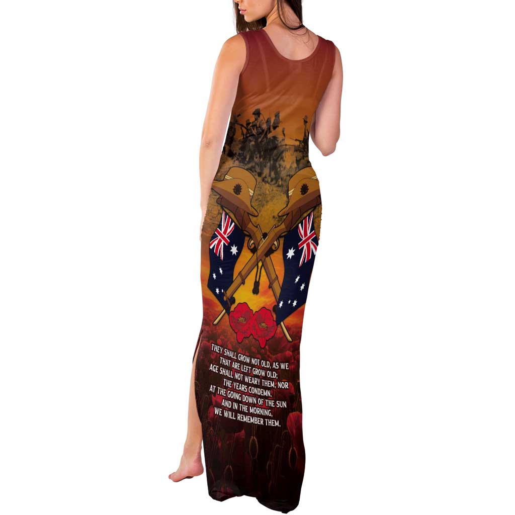 ANZAC Day Lest We Forget Tank Maxi Dress Australian Veterans Remembrance Tribute