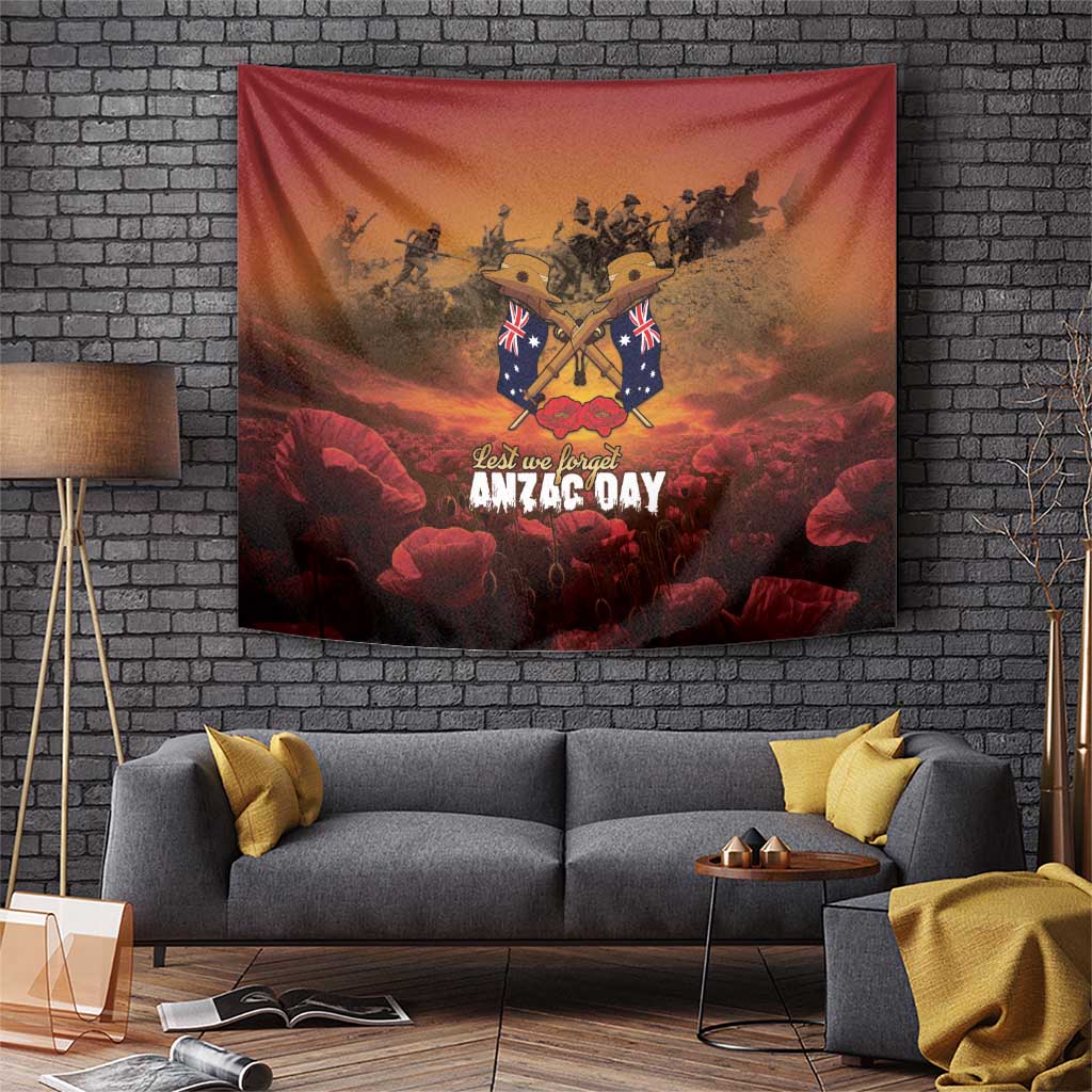 ANZAC Day Lest We Forget Tapestry Australian Veterans Remembrance Tribute