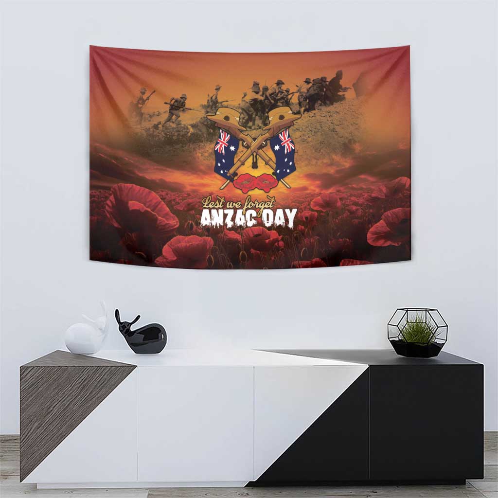 ANZAC Day Lest We Forget Tapestry Australian Veterans Remembrance Tribute