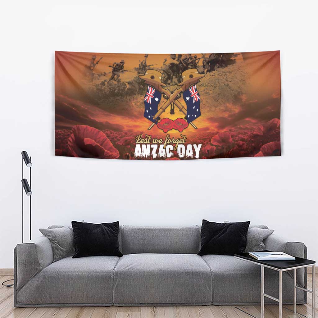 ANZAC Day Lest We Forget Tapestry Australian Veterans Remembrance Tribute