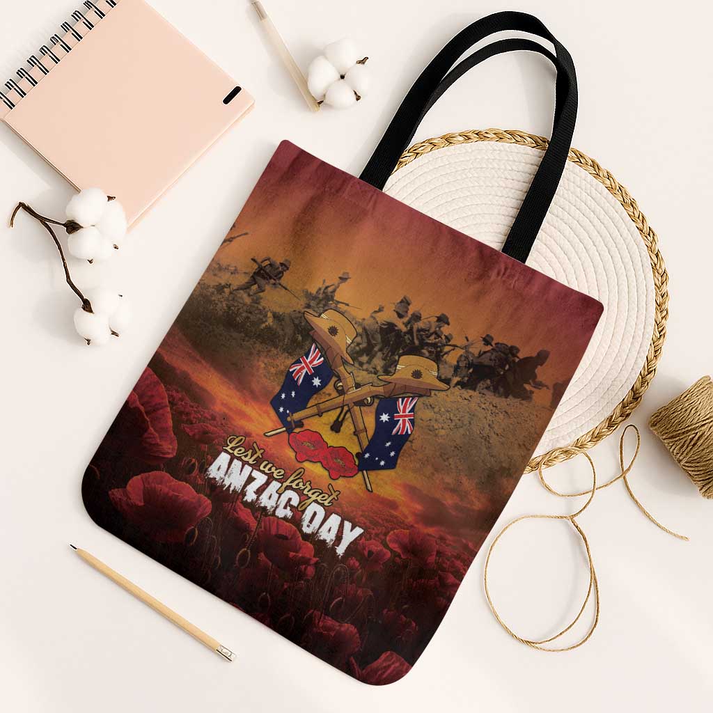 ANZAC Day Lest We Forget Tote Bag Australian Veterans Remembrance Tribute