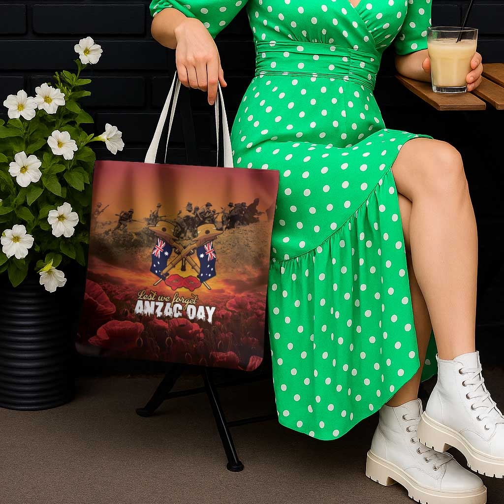ANZAC Day Lest We Forget Tote Bag Australian Veterans Remembrance Tribute