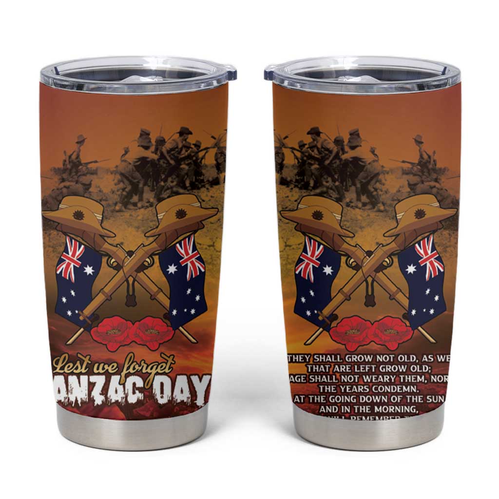 ANZAC Day Lest We Forget Tumbler Cup Australian Veterans Remembrance Tribute