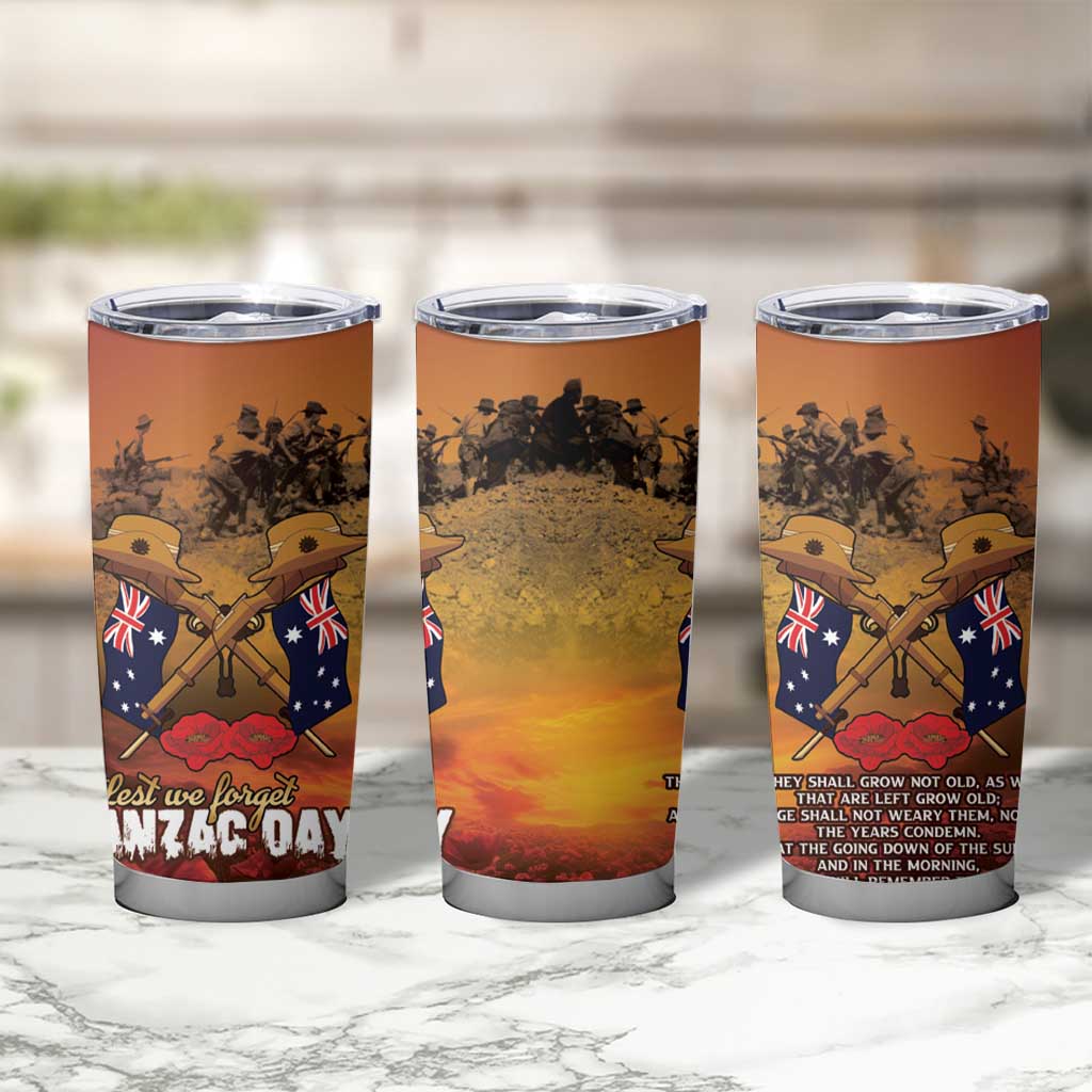 ANZAC Day Lest We Forget Tumbler Cup Australian Veterans Remembrance Tribute
