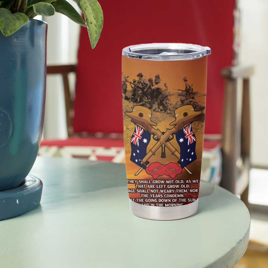 ANZAC Day Lest We Forget Tumbler Cup Australian Veterans Remembrance Tribute