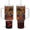 ANZAC Day Lest We Forget Tumbler With Handle Australian Veterans Remembrance Tribute