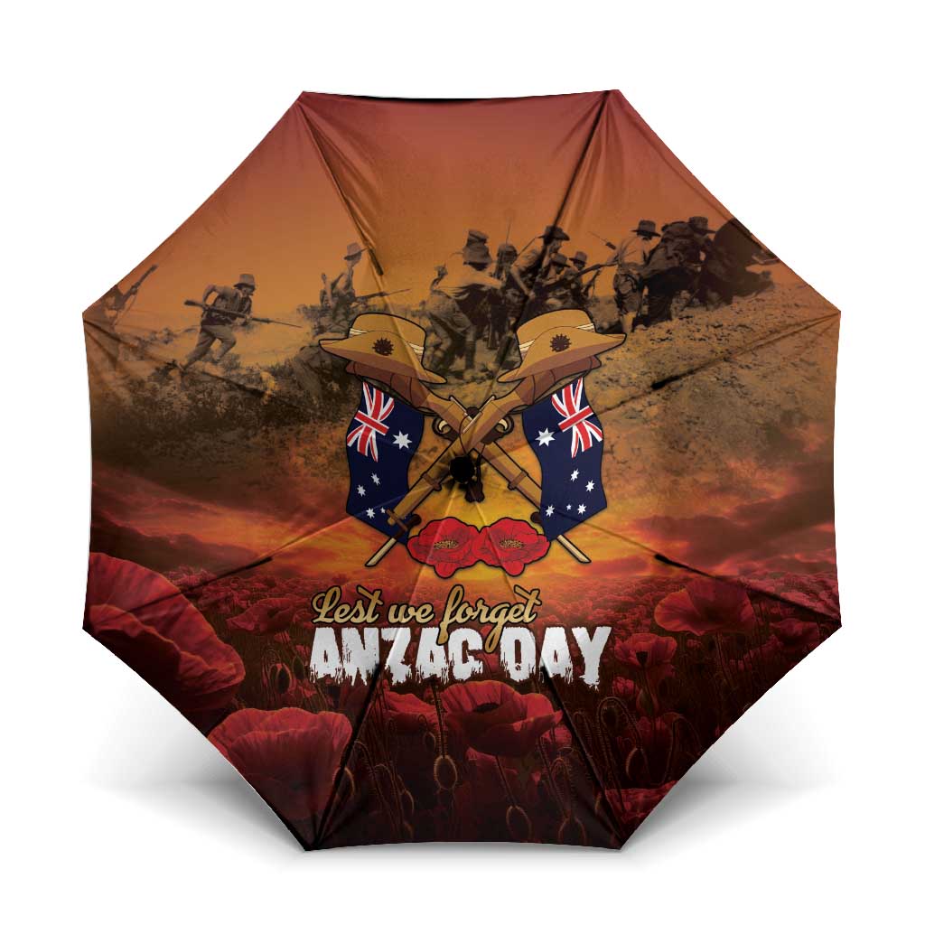 ANZAC Day Lest We Forget Umbrella Australian Veterans Remembrance Tribute