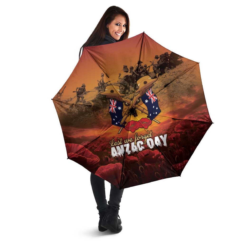 ANZAC Day Lest We Forget Umbrella Australian Veterans Remembrance Tribute