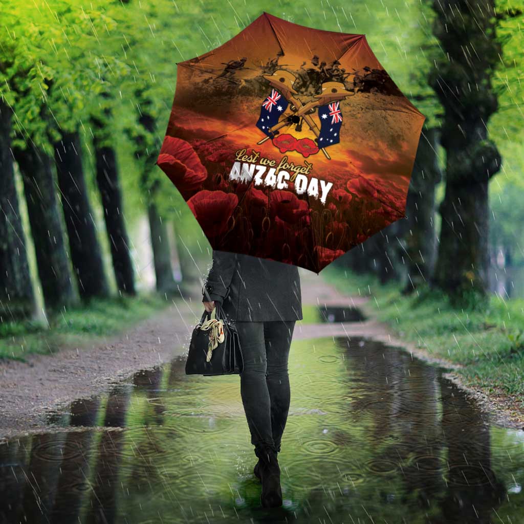 ANZAC Day Lest We Forget Umbrella Australian Veterans Remembrance Tribute