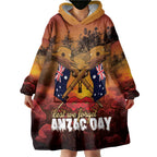 ANZAC Day Lest We Forget Wearable Blanket Hoodie Australian Veterans Remembrance Tribute