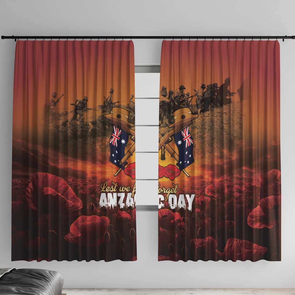 ANZAC Day Lest We Forget Window Curtain Australian Veterans Remembrance Tribute