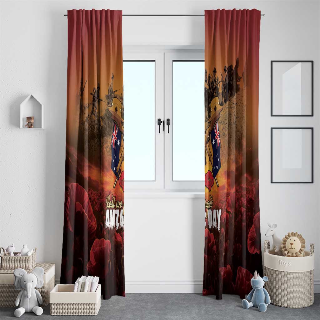 ANZAC Day Lest We Forget Window Curtain Australian Veterans Remembrance Tribute