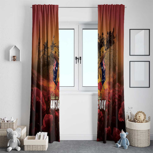 ANZAC Day Lest We Forget Window Curtain Australian Veterans Remembrance Tribute