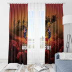 ANZAC Day Lest We Forget Window Curtain Australian Veterans Remembrance Tribute