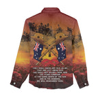 ANZAC Day Lest We Forget Women Casual Shirt Australian Veterans Remembrance Tribute