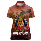 ANZAC Day Lest We Forget Women Polo Shirt Australian Veterans Remembrance Tribute