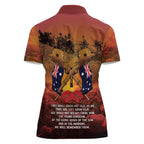 ANZAC Day Lest We Forget Women Polo Shirt Australian Veterans Remembrance Tribute
