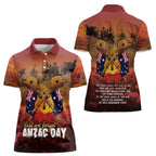 ANZAC Day Lest We Forget Women Polo Shirt Australian Veterans Remembrance Tribute