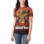 ANZAC Day Lest We Forget Women Polo Shirt Australian Veterans Remembrance Tribute