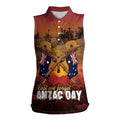 ANZAC Day Lest We Forget Women Sleeveless Polo Shirt Australian Veterans Remembrance Tribute