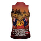 ANZAC Day Lest We Forget Women Sleeveless Polo Shirt Australian Veterans Remembrance Tribute