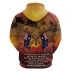 ANZAC Day Lest We Forget Zip Hoodie Australian Veterans Remembrance Tribute