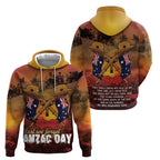 ANZAC Day Lest We Forget Zip Hoodie Australian Veterans Remembrance Tribute