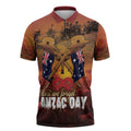 ANZAC Day Lest We Forget Zipper Polo Shirt Australian Veterans Remembrance Tribute