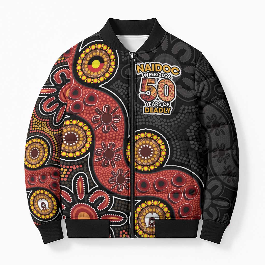 NAIDOC Week 2026 Bomber Puffer Jacket 50 Years of Deadly Indigenous Pride