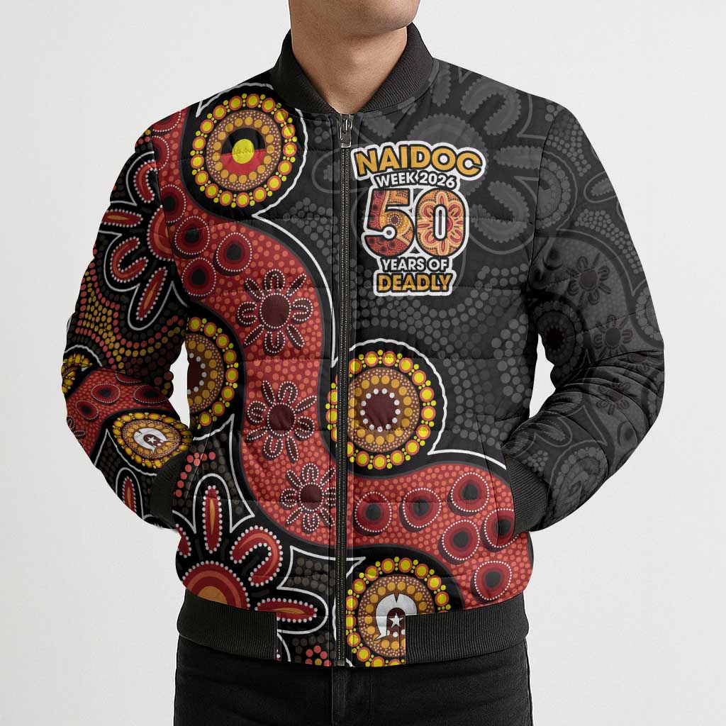 NAIDOC Week 2026 Bomber Puffer Jacket 50 Years of Deadly Indigenous Pride