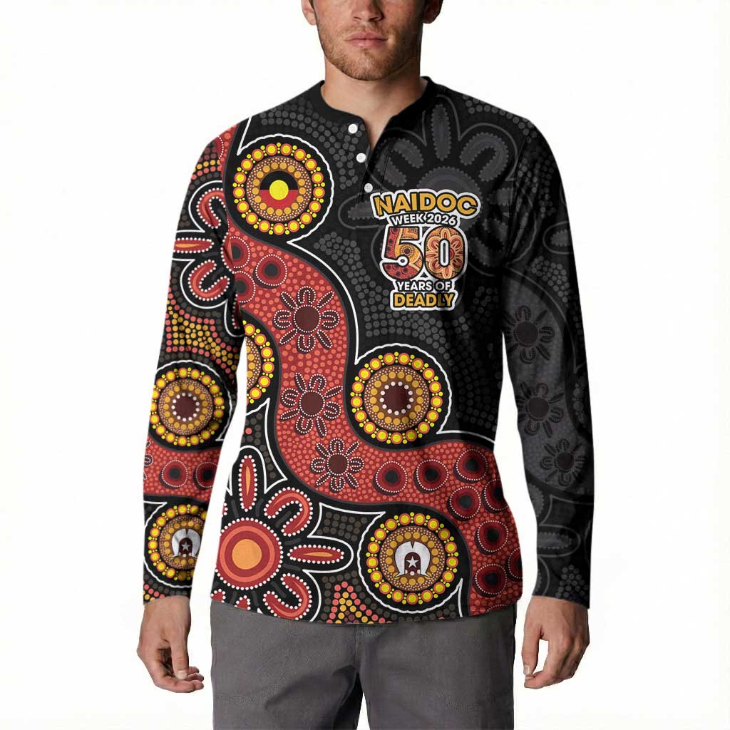 NAIDOC Week 2026 Button Sweatshirt 50 Years of Deadly Indigenous Pride