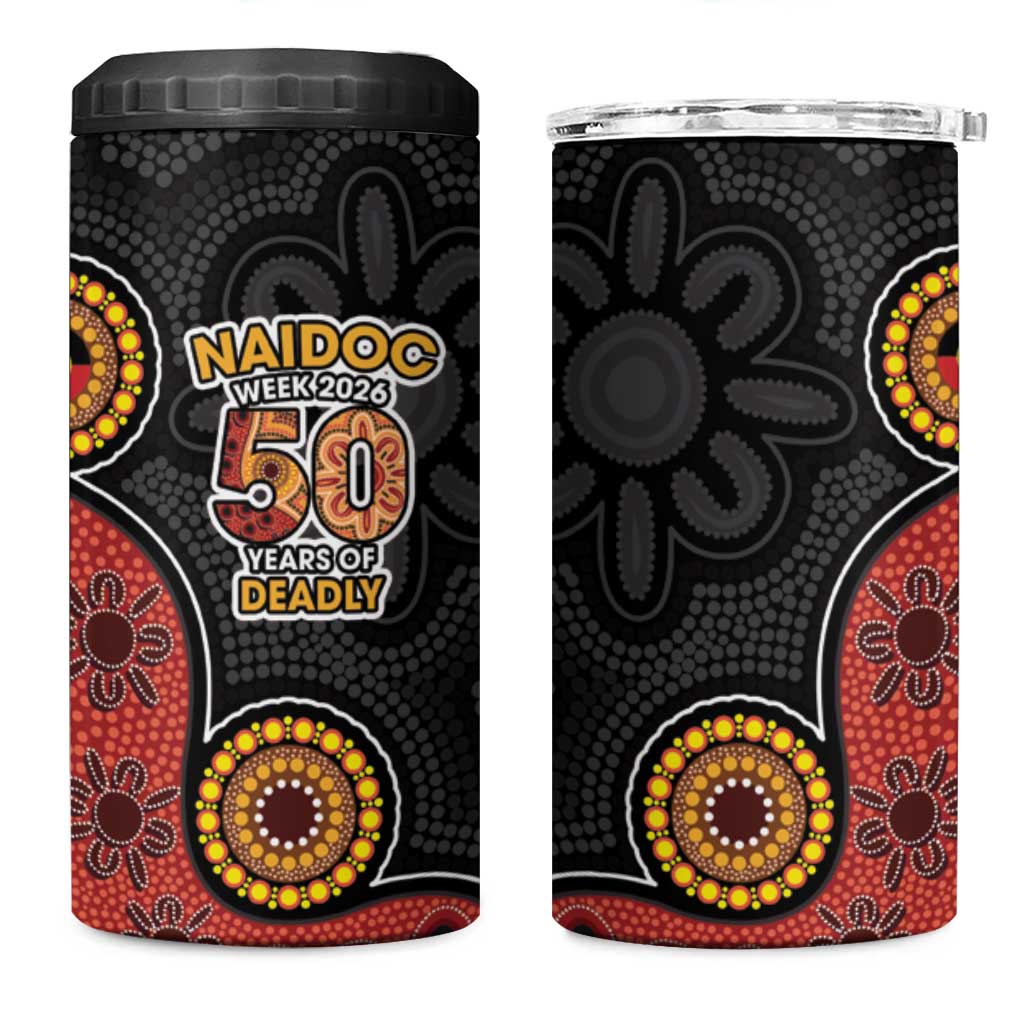 NAIDOC Week 2026 4 in 1 Can Cooler Tumbler 50 Years of Deadly Indigenous Pride