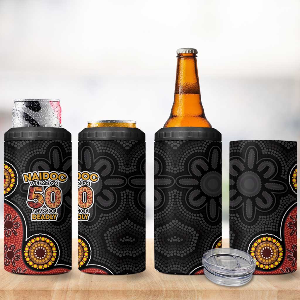 NAIDOC Week 2026 4 in 1 Can Cooler Tumbler 50 Years of Deadly Indigenous Pride