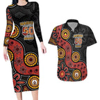 NAIDOC Week 2026 Couples Matching Long Sleeve Bodycon Dress and Hawaiian Shirt 50 Years of Deadly Indigenous Pride