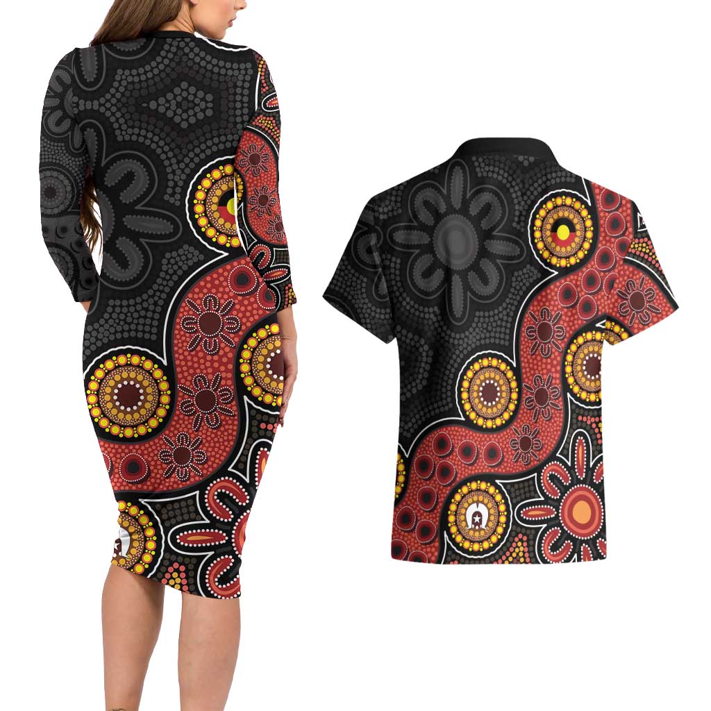 NAIDOC Week 2026 Couples Matching Long Sleeve Bodycon Dress and Hawaiian Shirt 50 Years of Deadly Indigenous Pride