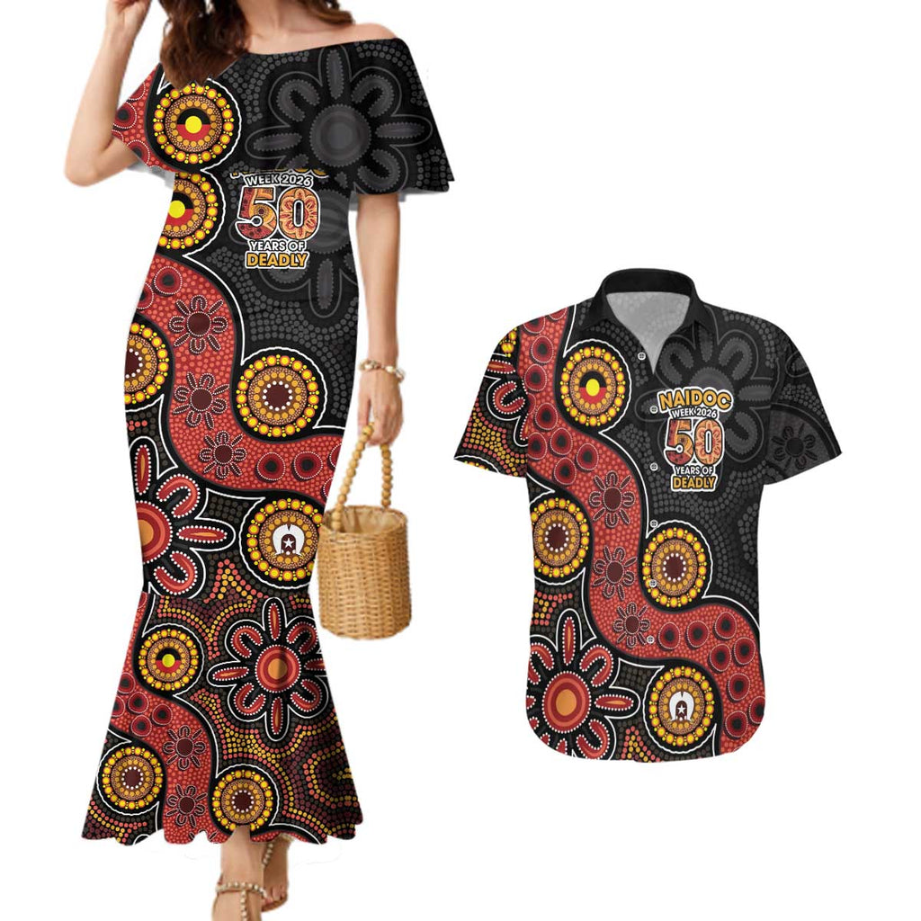 NAIDOC Week 2026 Couples Matching Mermaid Dress and Hawaiian Shirt 50 Years of Deadly Indigenous Pride