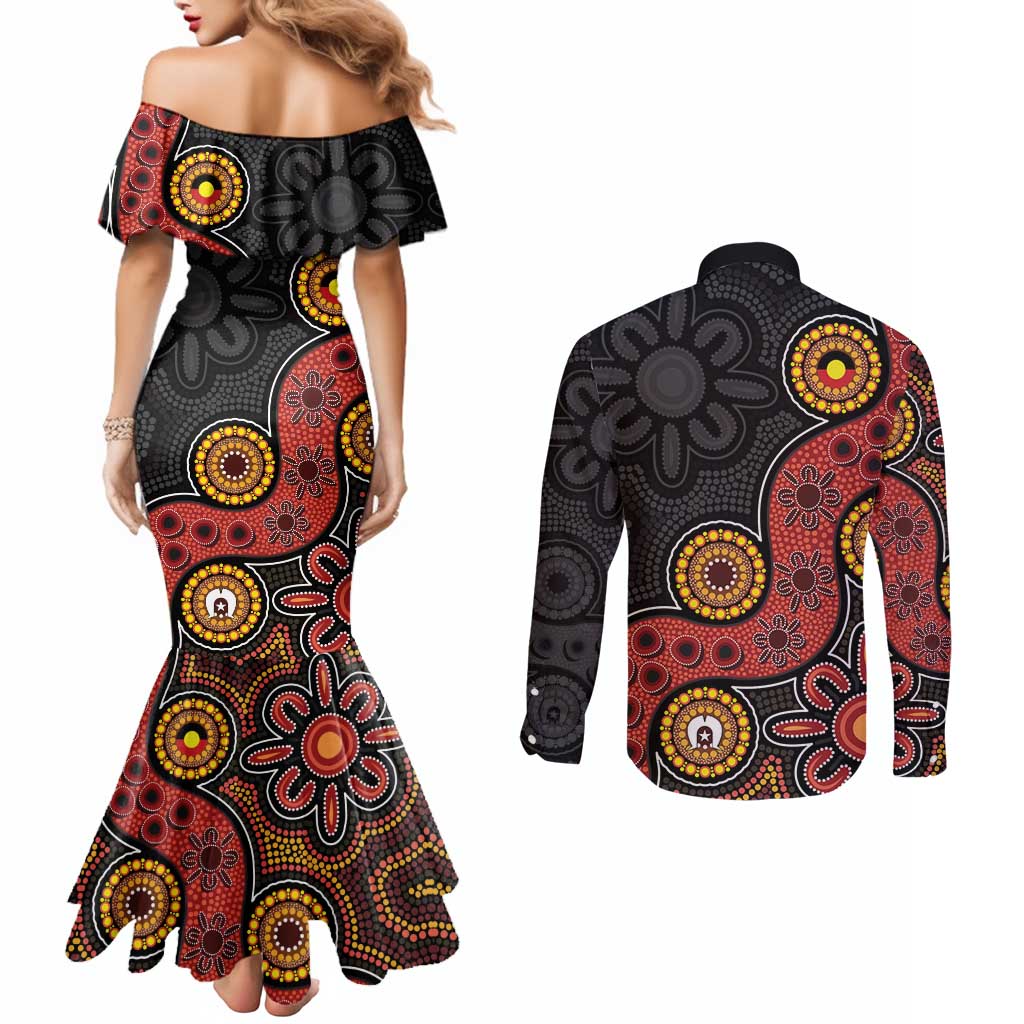 NAIDOC Week 2026 Couples Matching Mermaid Dress and Long Sleeve Button Shirt 50 Years of Deadly Indigenous Pride