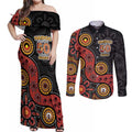 NAIDOC Week 2026 Couples Matching Off Shoulder Maxi Dress and Long Sleeve Button Shirt 50 Years of Deadly Indigenous Pride